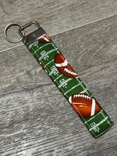 Handcrafted Vintage-Style Leather Football Keychain
