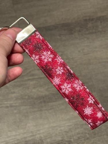 Handcrafted Snowflake Embroidered Keychain