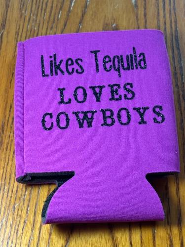 Tequila cowboys koozie purple