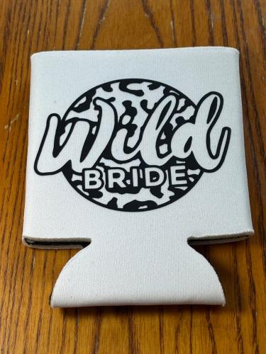 Wild bride koozie white