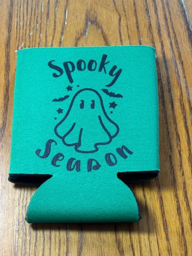 Spooky season koozie green