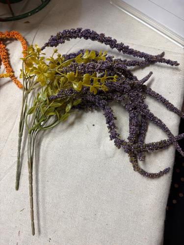 Draping fall floral -purple
