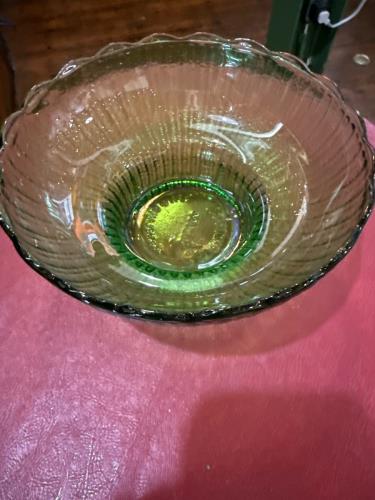 E.O.Brody Green Depression Glass Bowl/Planter
