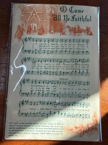 Vintage Christmas Carols Sheet Music Book