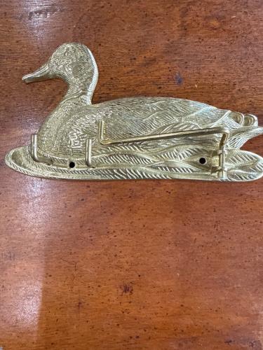 Vintage Brass Duck/Mallard Wall Mount Key/Jewelry Holder