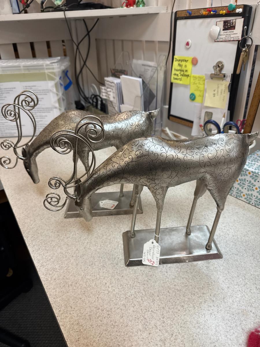 Decorative Metal Reindeer Sculptures