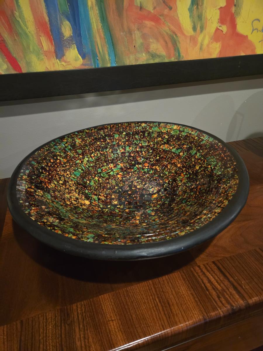 Vintage Mid-Century Modern Speckled Glass Bowl