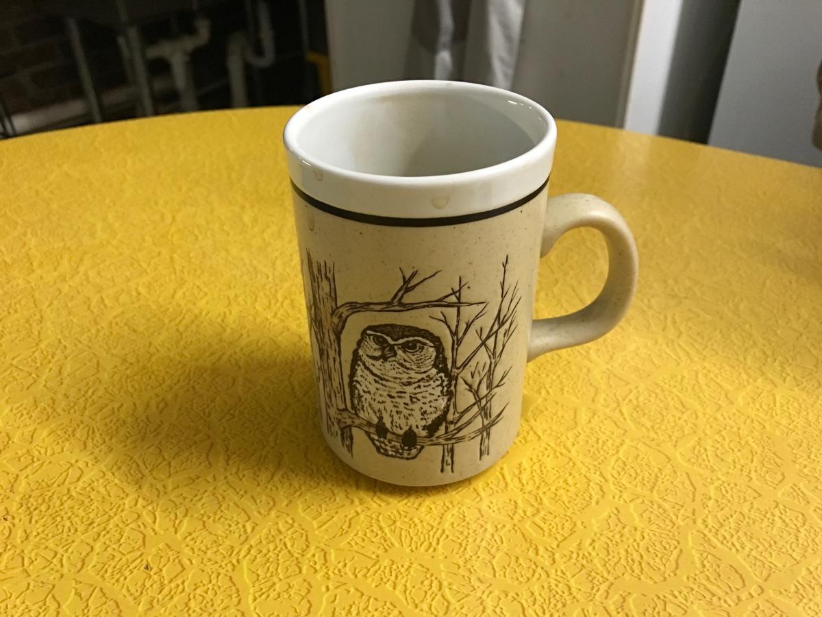 Vintage Stoneware Owl Mug