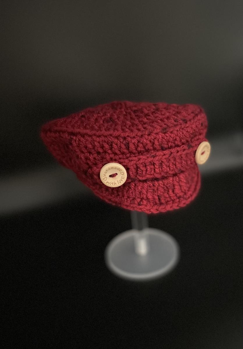 Button Newsboy Hat - Red