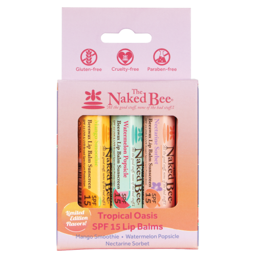 Naked Bee - Tropical Oasis Spf 15 Lip Balm Trio