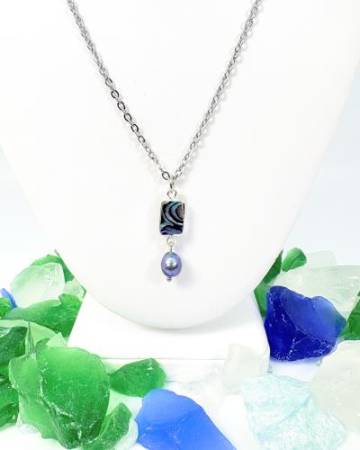 Necklace- Abalone Oval/ Pearl