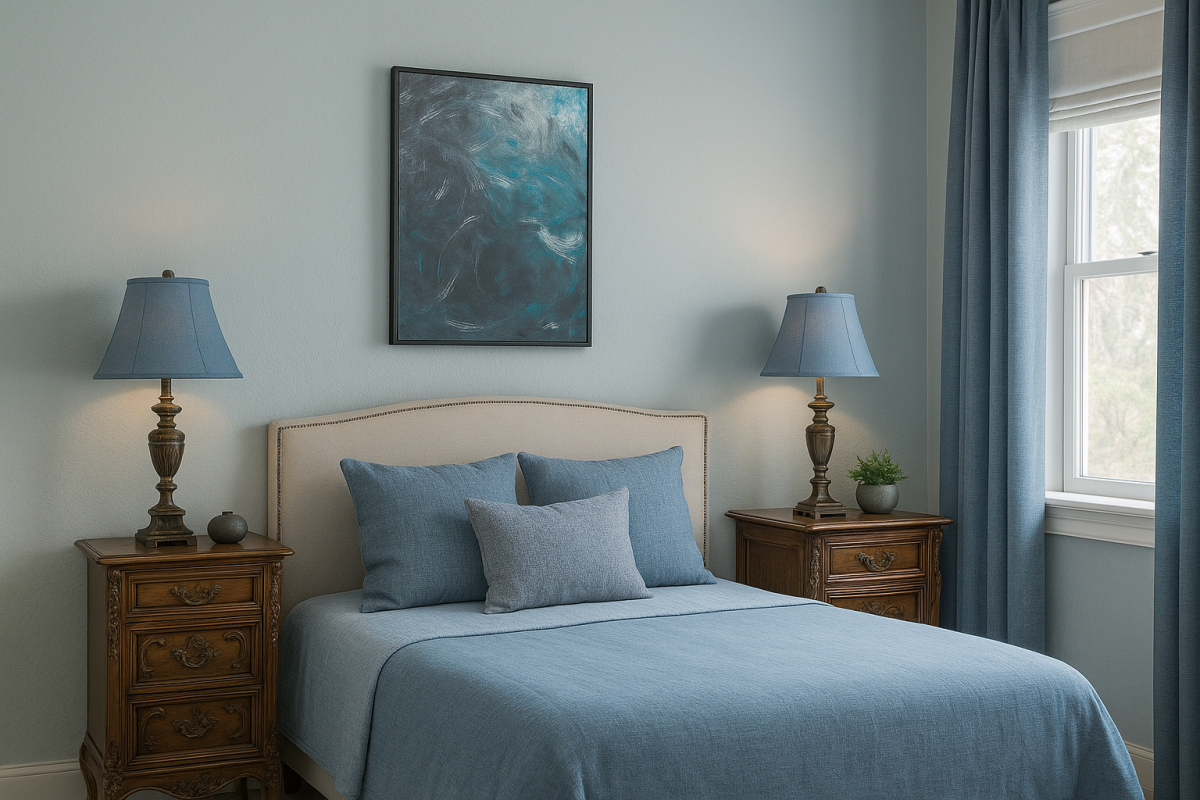 "Serenity in Blues" - Modern Acrylic Canvas Painting