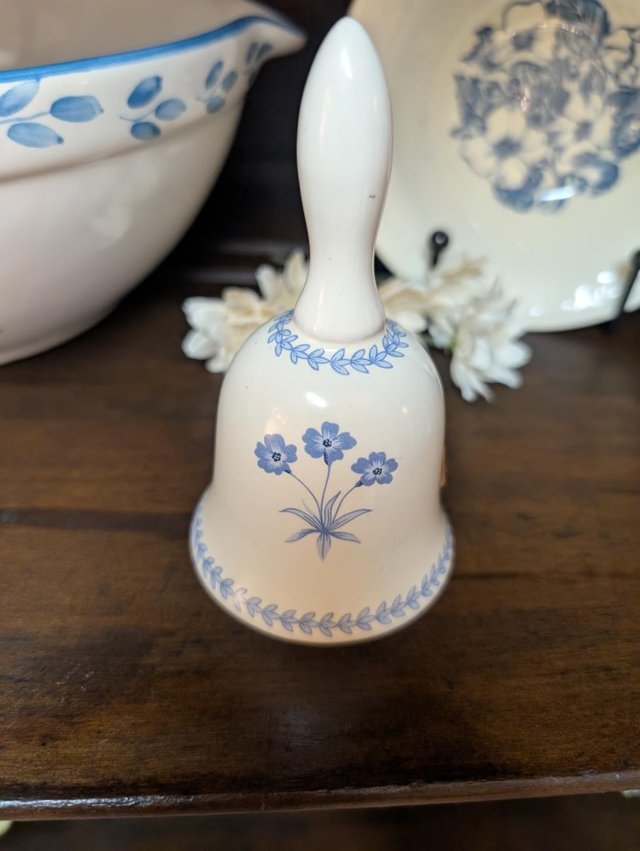 Blue Floral Ceramic Bell