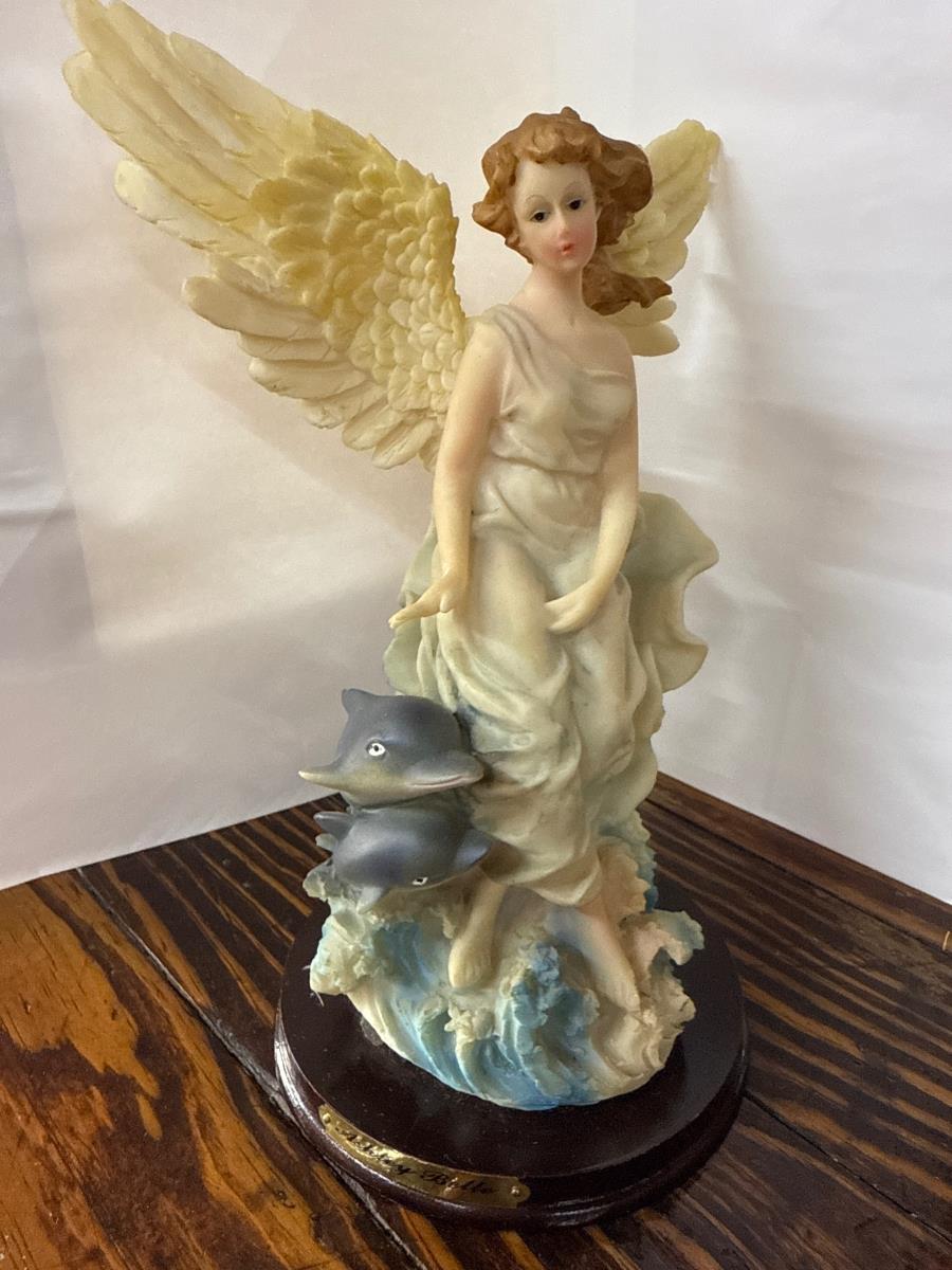 Angel Figurine with Dolphins